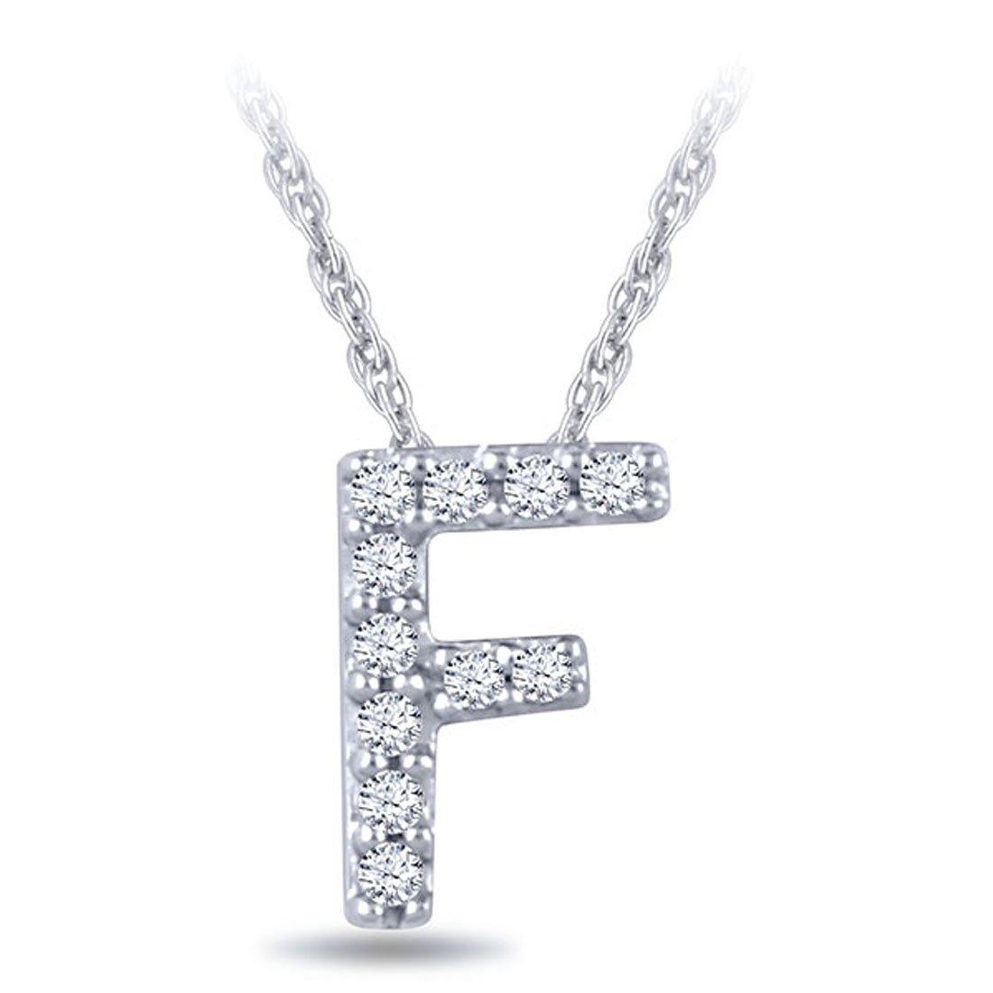 EternalDia Diamond Initial Monogram Pendant Necklace (0.05 cttw) 18" - EternalDia