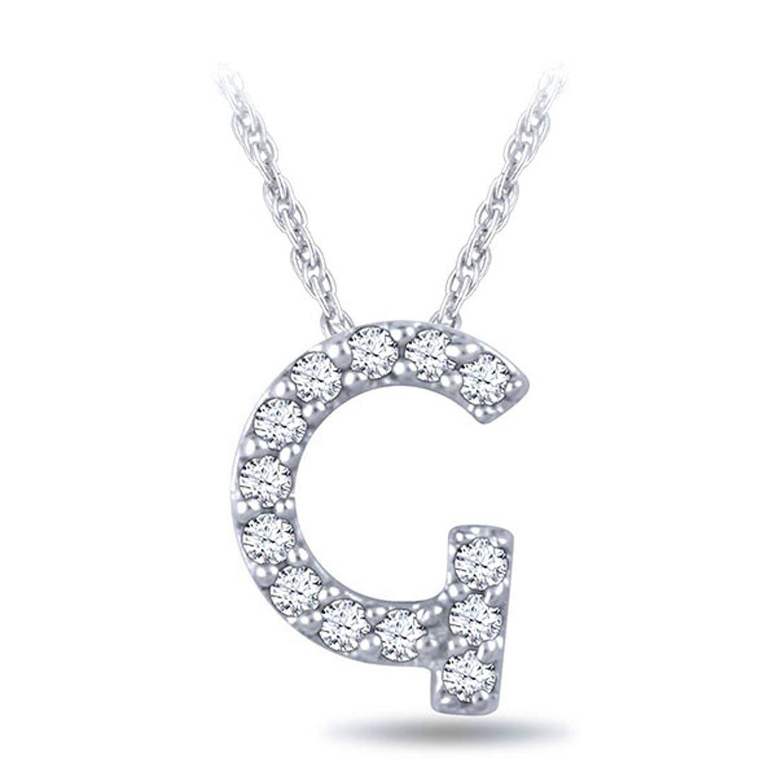 EternalDia Diamond Initial Monogram Pendant Necklace (0.05 cttw) 18" - EternalDia