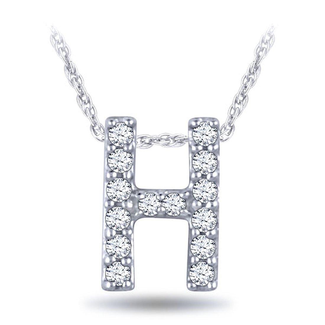 EternalDia Diamond Initial Monogram Pendant Necklace (0.05 cttw) 18" - EternalDia