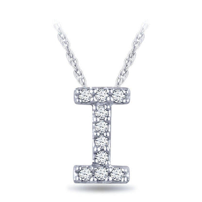 EternalDia Diamond Initial Monogram Pendant Necklace (0.05 cttw) 18" - EternalDia