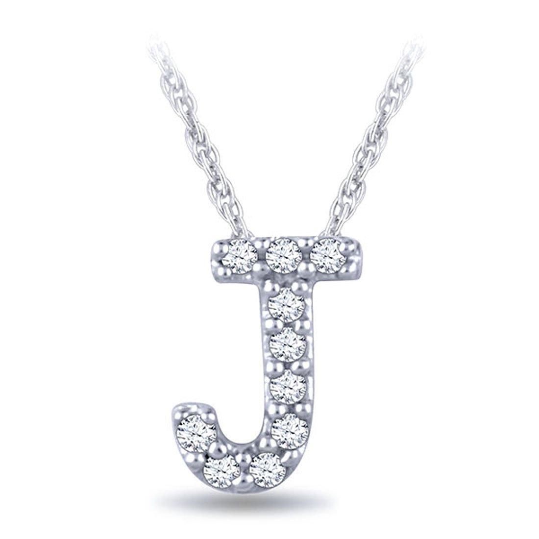 EternalDia Diamond Initial Monogram Pendant Necklace (0.05 cttw) 18" - EternalDia