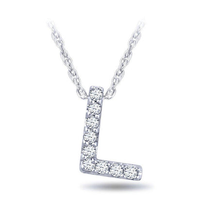 EternalDia Diamond Initial Monogram Pendant Necklace (0.05 cttw) 18" - EternalDia