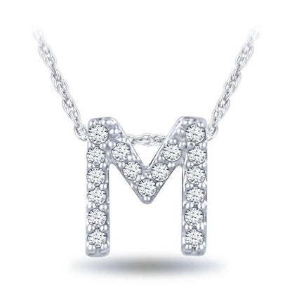 EternalDia Diamond Initial Monogram Pendant Necklace (0.05 cttw) 18" - EternalDia