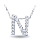 EternalDia Diamond Initial Monogram Pendant Necklace (0.05 cttw) 18" - EternalDia