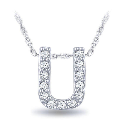 EternalDia Diamond Initial Monogram Pendant Necklace (0.05 cttw) 18" - EternalDia