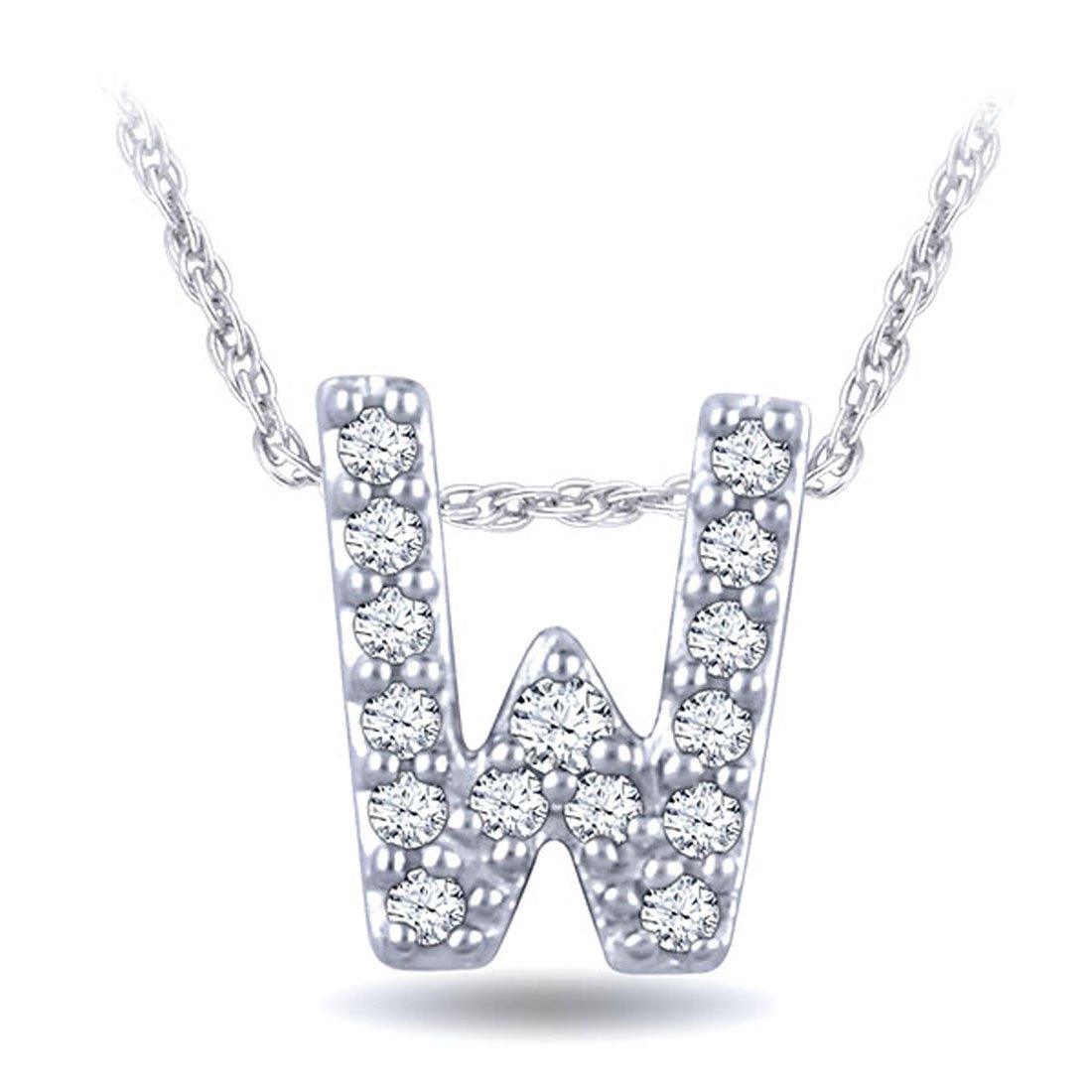 EternalDia Diamond Initial Monogram Pendant Necklace (0.05 cttw) 18" - EternalDia