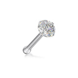 EternalDia IGI Certified Real Diamond Nose Stud With Ball Barbell 14K Gold Nose Stud in 20 Gauge / Diamond Nose Ring Bone For Women/ 0.015Ct Diamond Color-I-J, Diamond Clarity- I2-I3