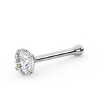 EternalDia IGI Certified Real Diamond Nose Stud With Ball Barbell 14K Gold Nose Stud in 20 Gauge / Diamond Nose Ring Bone For Women/ 0.015Ct Diamond Color-I-J, Diamond Clarity- I2-I3