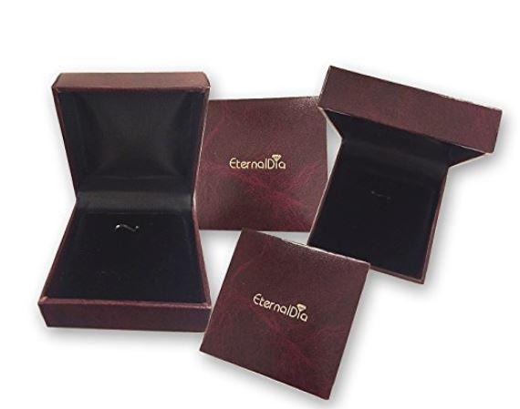 EternalDia 0.25 Cttw Diamond Halo Promise Engagement Wedding Ring In 10k White Gold - EternalDia