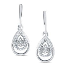 EternalDia Round Diamond Pear Drop Earrings - EternalDia
