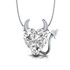 EternalDia Simulated Diamond Devil Heart Pendant Necklace with 18 Inch Chain - EternalDia