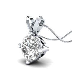 EternalDia 3/4 Ct D/VVS1 Diamond Solitaire Pendant Necklace Chain - EternalDia