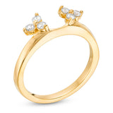 1/4 Cttw Diamond Tri-Sides Solitaire Enhancer Ring In 14K Yellow Gold (0.25 Cttw, I-I2) Diamond Guard Ring