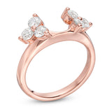 3/4 Cttw Diamond Tri-Sides Solitaire Enhancer Ring In 14K Rose Gold (0.75 Cttw, I-I2) Diamond Guard Ring