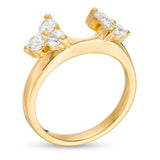 3/4 Cttw Diamond Tri-Sides Solitaire Enhancer Ring In 14K Yellow Gold (0.75 Cttw, I-I2) Diamond Guard Ring