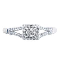 EternalDia 1/4CT T.W. Diamond 10K White Gold Promise Ring - EternalDia