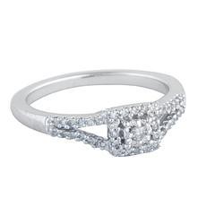 EternalDia 1/4CT T.W. Diamond 10K White Gold Promise Ring - EternalDia