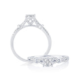 EternalDia 0.2 Cttw Diamond Twisted Engagement Wedding Promise Ring In 10k White Gold - EternalDia