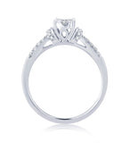 EternalDia 0.25 Cttw Engagement Split Shank Style Cluster Promise Ring In White Gold - EternalDia