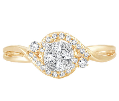 EternalDia 0.25 Cttw Twisted Swirl Promise Engagement Promise Ring In 10k White Gold - EternalDia