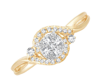 EternalDia 0.25 Cttw Twisted Swirl Promise Engagement Promise Ring In 10k White Gold - EternalDia