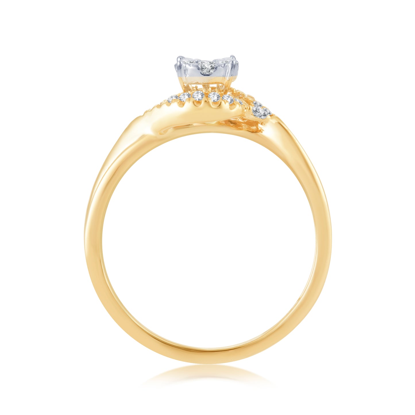 EternalDia 0.25 Cttw Twisted Swirl Promise Engagement Promise Ring In 10k White Gold - EternalDia