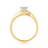 EternalDia 0.25 Cttw Twisted Swirl Promise Engagement Promise Ring In 10k White Gold - EternalDia