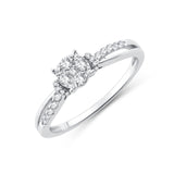 EternalDia 0.26 Cttw Diamond Split Shank Style Promise Ring In 10k White Gold - EternalDia