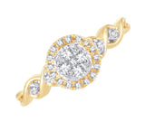 EternalDia 0.26 Cttw Diamond Twisted Style Promise Engagement Ring In 10k Yellow Gold - EternalDia