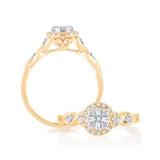 EternalDia 0.26 Cttw Diamond Twisted Style Promise Engagement Ring In 10k Yellow Gold - EternalDia