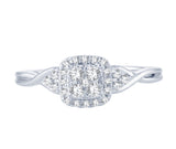 EternalDia 0.25 Cttw Diamond Halo Promise Engagement Wedding Ring In 10k White Gold - EternalDia