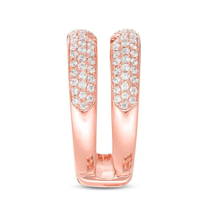 3/4 Cttw Diamond Multi-Row Solitaire Enhancer Ring In 14K Rose Gold (0.25 Cttw, I-I2) Diamond Guard Ring