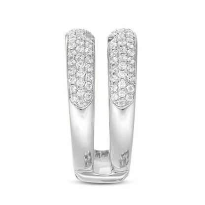 3/4 Cttw Diamond Multi-Row Solitaire Enhancer Ring In 14K White Gold (0.25 Cttw, I-I2) Diamond Guard Ring