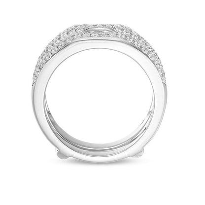 3/4 Cttw Diamond Multi-Row Solitaire Enhancer Ring In 14K White Gold (0.25 Cttw, I-I2) Diamond Guard Ring