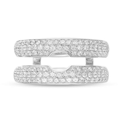 3/4 Cttw Diamond Multi-Row Solitaire Enhancer Ring In 14K White Gold (0.25 Cttw, I-I2) Diamond Guard Ring