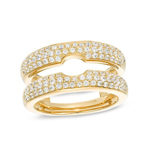 3/4 Cttw Diamond Multi-Row Solitaire Enhancer Ring In 14K Yellow Gold (0.25 Cttw, I-I2) Diamond Guard Ring