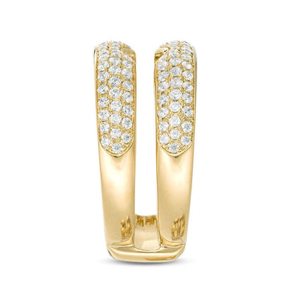 3/4 Cttw Diamond Multi-Row Solitaire Enhancer Ring In 14K Yellow Gold (0.25 Cttw, I-I2) Diamond Guard Ring