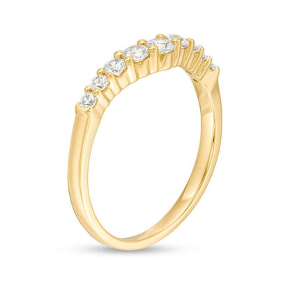 3/8 Cttw Diamond Contour Band in 14K Yellow Gold (0.37 Cttw,I-I2) Diamond Wedding Band Ring