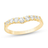3/8 Cttw Diamond Contour Band in 14K Yellow Gold (0.37 Cttw,I-I2) Diamond Wedding Band Ring