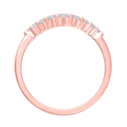 1/2 Cttw Diamond Contour Band in 14K Rose Gold (0.50 Cttw,I-I2) Diamond Wedding Band Ring