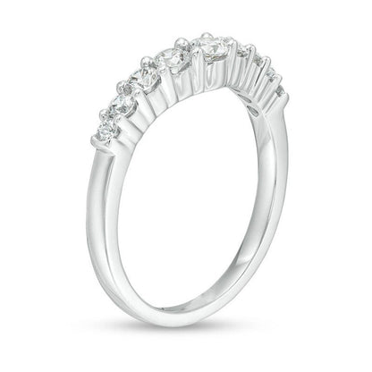 1/2 Cttw Diamond Contour Band in 14K White Gold (0.50 Cttw,I-I2) Diamond Wedding Band Ring