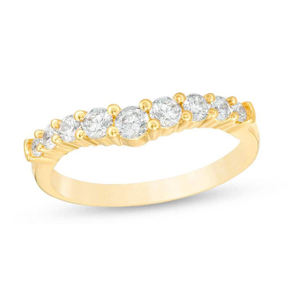 1/2 Cttw Diamond Contour Band in 14K Yellow Gold (0.50 Cttw,I-I2) Diamond Anniversary Band Ring