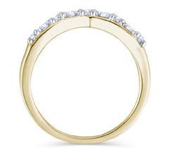 EternalDia 1/4 cttw Baguette and Round Diamond Curved Wedding Band in 14K Gold (IJ/I1-I2) - EternalDia