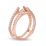 1/2 Cttw Diamond Lined Ring Solitaire Enhancer in 14K Rose Gold (0.50 Cttw, I-I2) Diamond Guard Ring