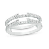 1/2 Cttw Diamond Lined Ring Solitaire Enhancer in 14K White Gold (0.50 Cttw, I-I2) Diamond Guard Ring