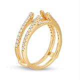 1/2 Cttw Diamond Lined Ring Solitaire Enhancer in 14K Yellow Gold (0.50 Cttw, I-I2) Diamond Guard Ring