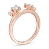 1/2 Cttw Diamond Two-Side Stone Solitaire Enhancer Ring In 14K Rose Gold (0.50 Cttw, I-I2) Diamond Guard Ring