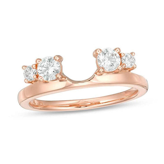 1/2 Cttw Diamond Two-Side Stone Solitaire Enhancer Ring In 14K Rose Gold (0.50 Cttw, I-I2) Diamond Guard Ring