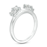 1/2 Cttw Diamond Two-Side Stone Solitaire Enhancer Ring In 14K White Gold (0.50 Cttw, I-I2) Diamond Guard Ring