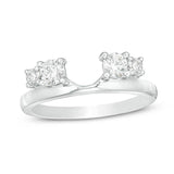 1/2 Cttw Diamond Two-Side Stone Solitaire Enhancer Ring In 14K White Gold (0.50 Cttw, I-I2) Diamond Guard Ring